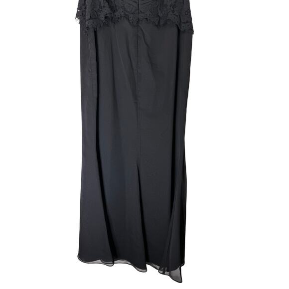 Alvina Valenta Maids Black Strapless Lace Chiffon Gown Sexy Maxi Dress Size 12 - Picture 6 of 8